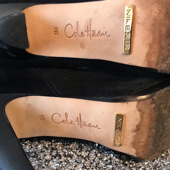 Cole Haan Black Suede Button Boots - Picture 5 of 7